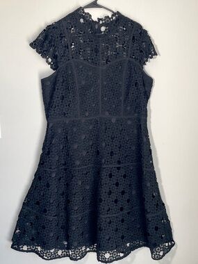 City Chic Black Lace Fit & Flare Dress Romantic Goth Chic